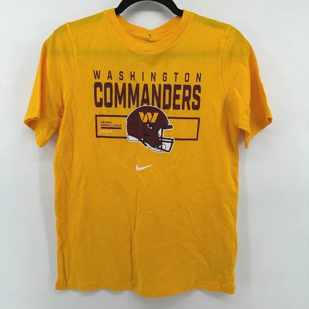Nike Washington Commanders Youth Gold T-Shirt NFL Helmet Graphic L 14/16